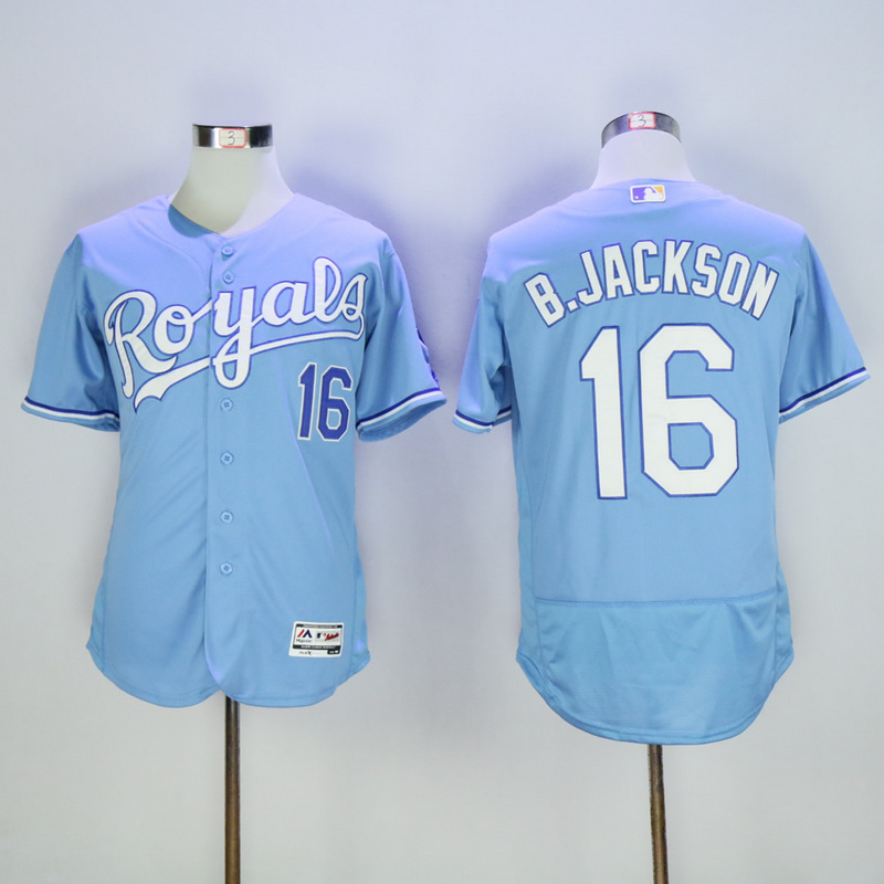 Men Kansas City Royals #16 B.Jackson Light Blue Elite MLB Jerseys